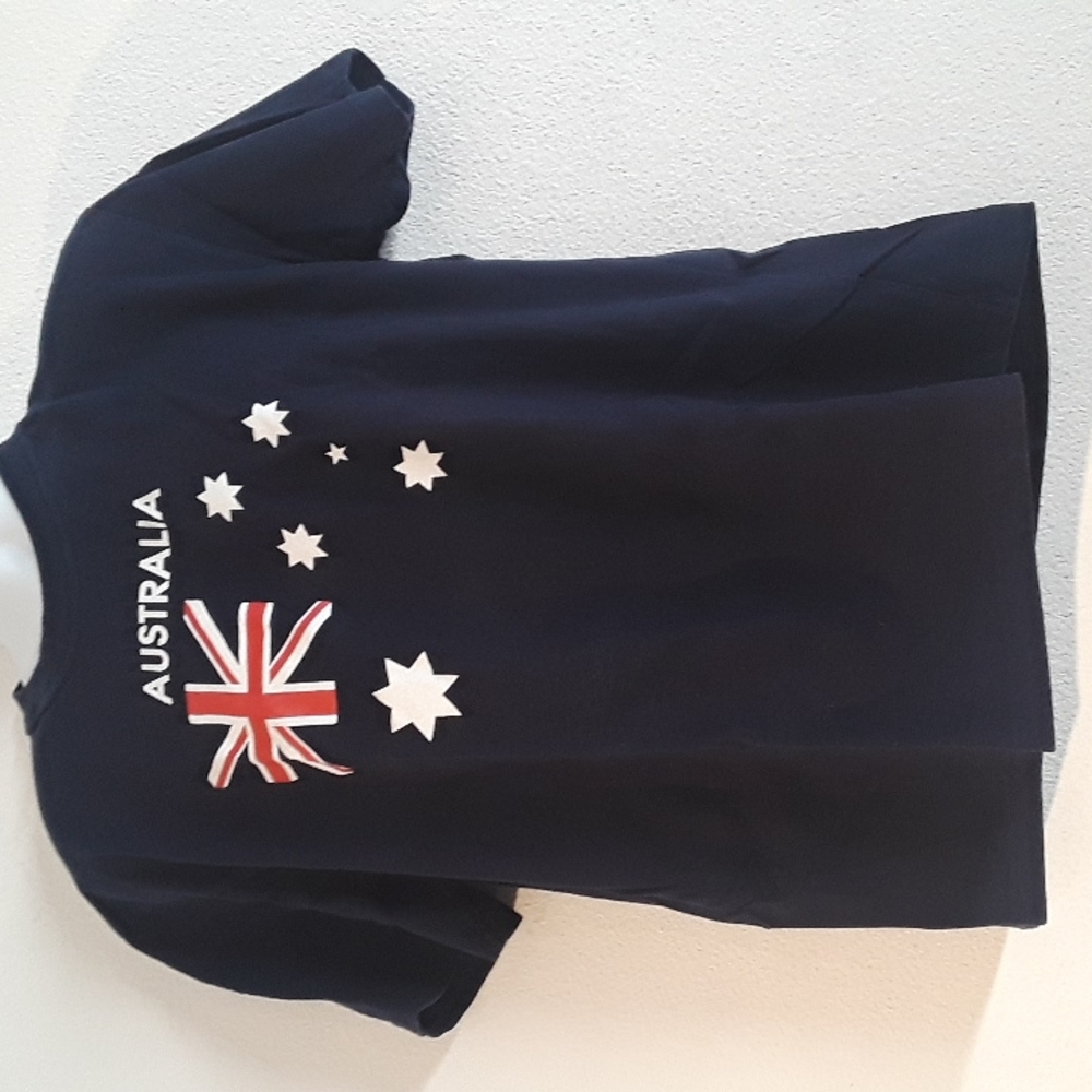 *C8MNS - VTG. AUSTRALIA  GOOSES SZ. XL NAVY BLUE T SHIRT MADE IN AUSTRALIA